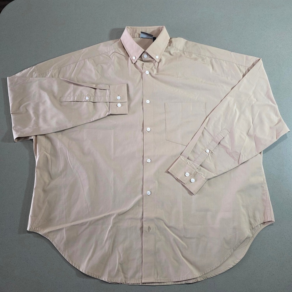 ASOS DESIGN Mens Oversized Button Down Shirt Tan Beige Long Sleeve Small F100867